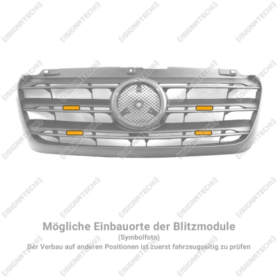 Preview: Frontblitzer Montagehalter für Mercedes Benz Sprinter 907/910, Set | für Blitzmodule L54