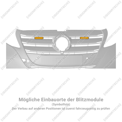 Preview: Frontblitzer Montagehalter für Mercedes Benz Vito 447 (2024-), Set | für Blitzmodule L54