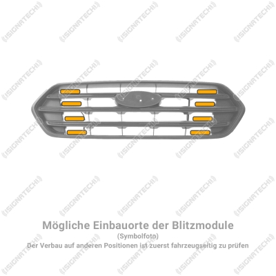 Preview: Frontblitzer Montagehalter für Ford Transit Custom V362, Set | für Blitzmodule L54