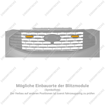 Preview: Frontblitzer Montagehalter für Ford Transit Custom V710, Set | für Blitzmodule L54