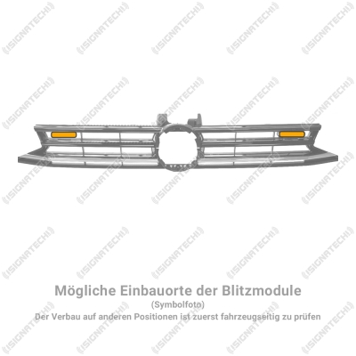 Preview: Frontblitzer Montagehalter für VW Touran II, Set | für Blitzmodule L54