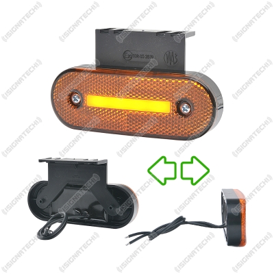 Preview: LED Seitenmarkierungsleuchte mit Blinker und Reflektor gelb | WAS W174 1218 ADR