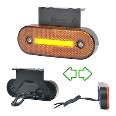 LED Seitenmarkierungsleuchte mit Blinker und Reflektor gelb | WAS W174 1218 ADR