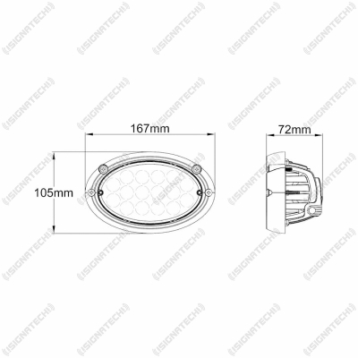 Preview: Combo LED Einbau-Arbeitsscheinwerfer | Ersatz für Hella Oval 100 | 3220 lm, 24 W