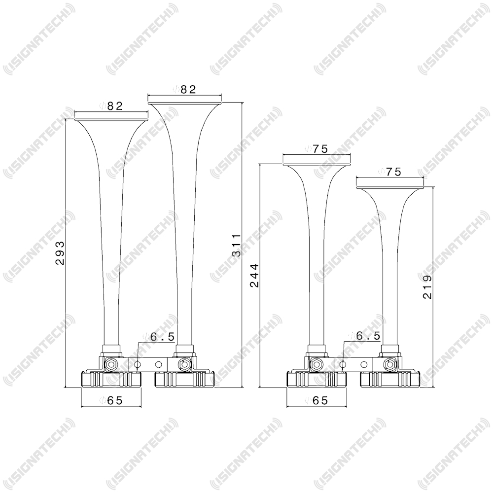 Fiamm MC4 Kompressoranlage Set mit Tremolo 4er Horn