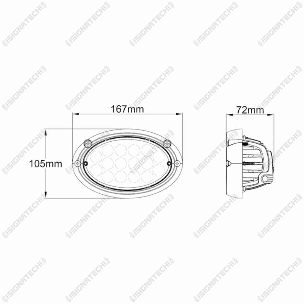 Combo LED Einbau-Arbeitsscheinwerfer | Ersatz für Hella Oval 100 | 3220 lm, 24 W