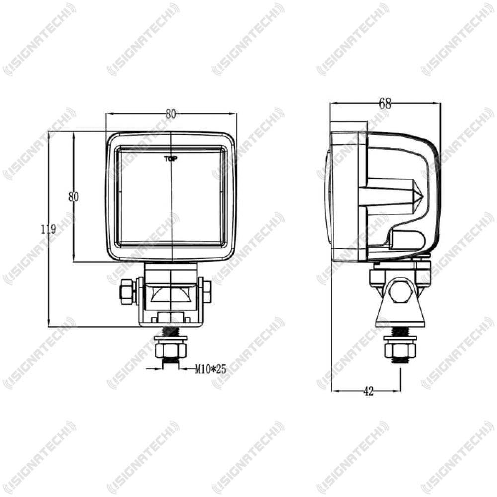 LED Arbeitsscheinwerfer quadratisch, schwenkbar | 4500 lm, 45 W