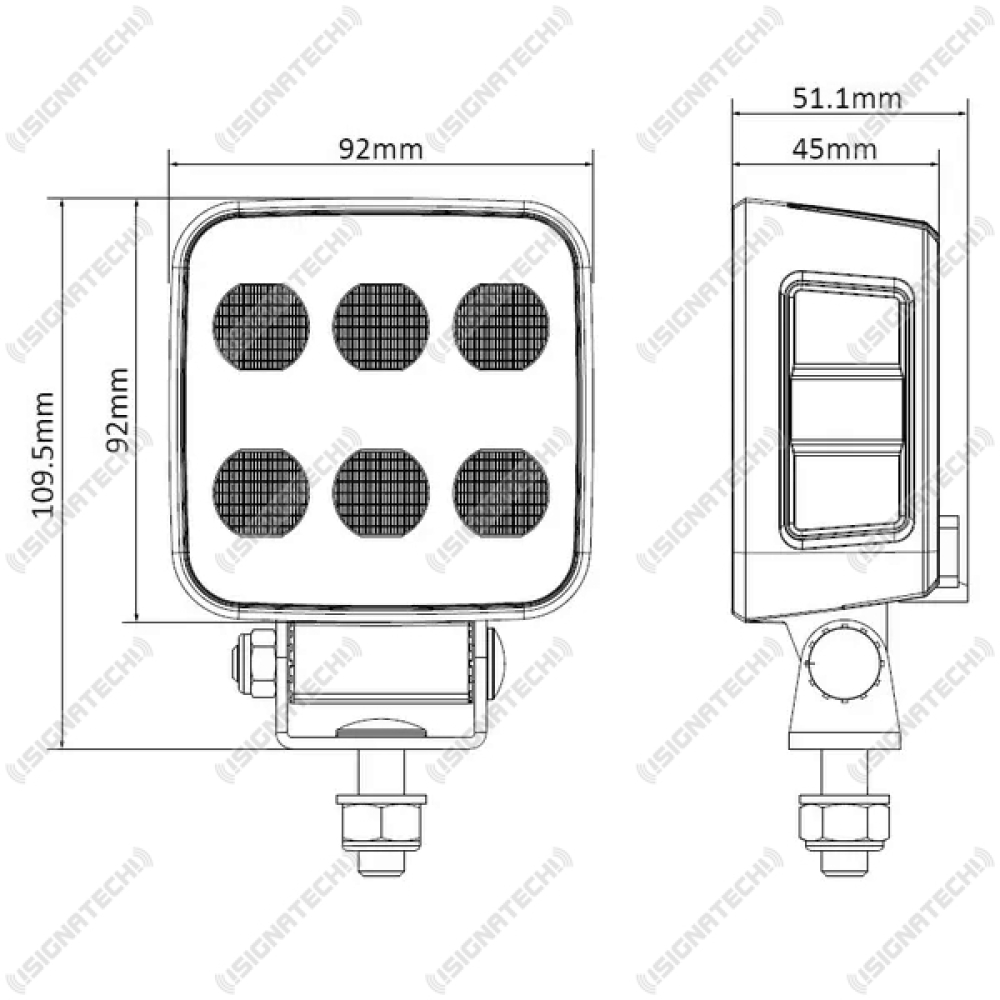 LED Arbeitsscheinwerfer quadratisch BLACKline | 4500 lm, 45 W