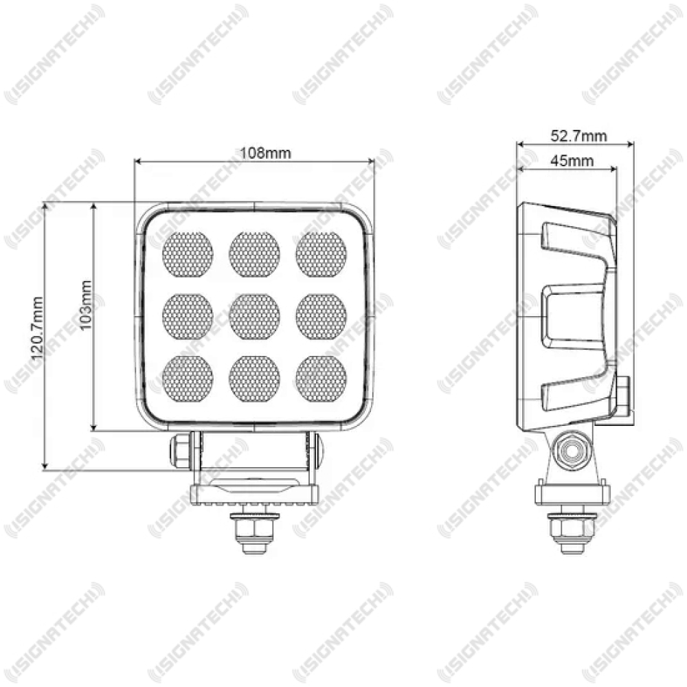 LED Arbeitsscheinwerfer quadratisch BLACKline | 5750 lm, 55 W