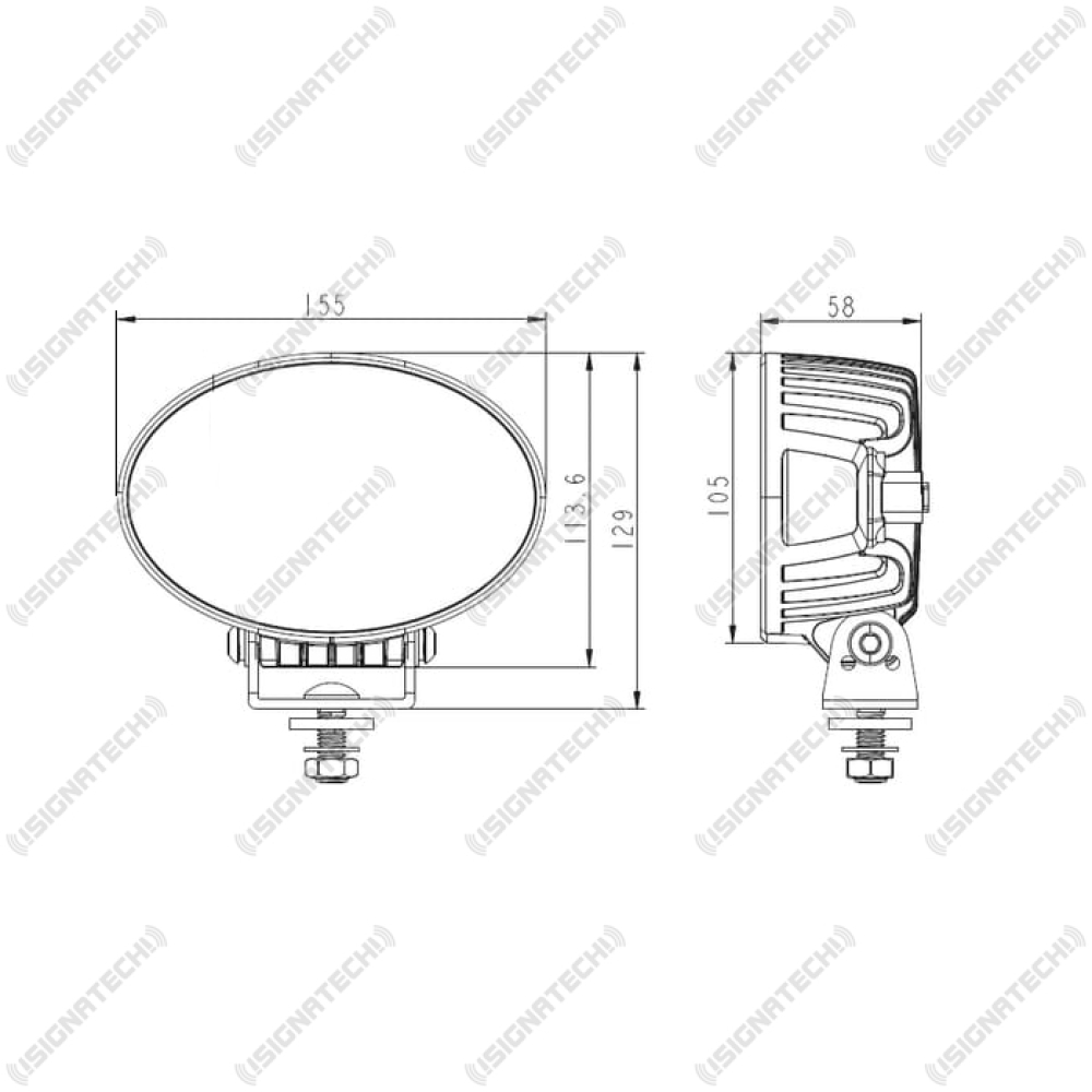 LED Arbeitsscheinwerfer oval BLACKline | 3500 lm, 36 W